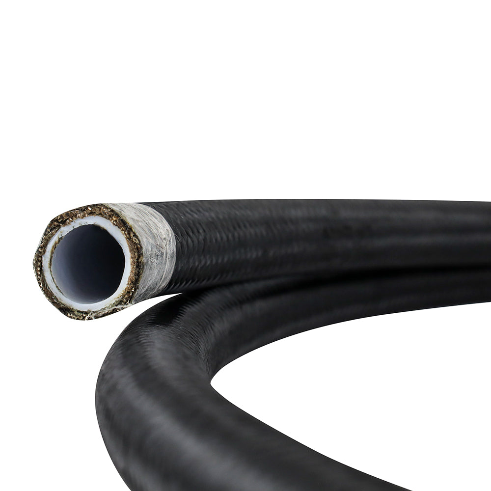 Mishimoto PTFE Braided -8AN 6ft Hose Black - MMSBH-0872-PB by Mishimoto - angle view