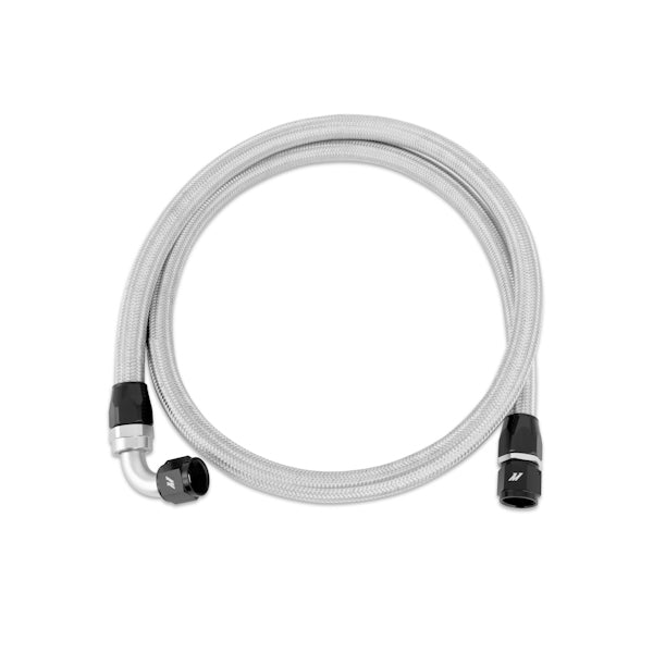 Mishimoto 5 Ft Stainless Steel Braided Hose w/ -10AN Fittings - MMSBH-10-5 by Mishimoto - angle view