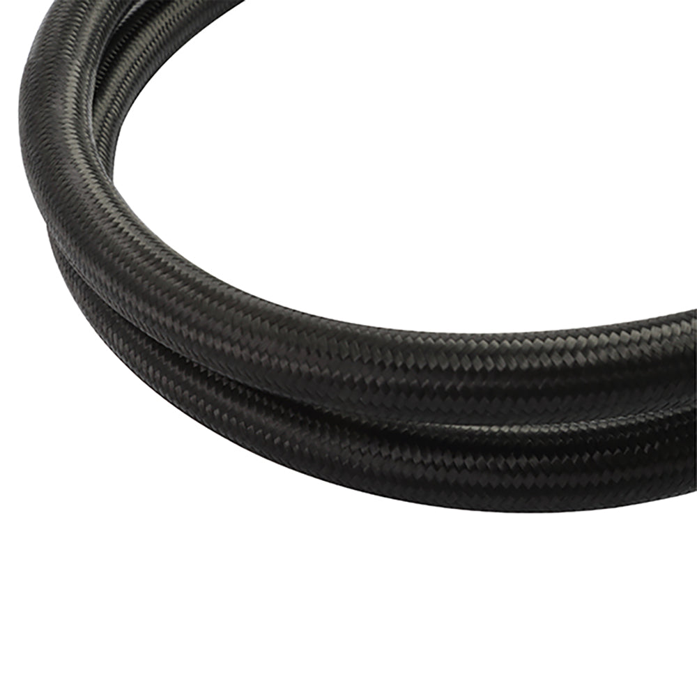 Mishimoto 15Ft Stainless Steel Braided Hose w/ -6AN Fittings - Black - MMSBH-06180-CB by Mishimoto - angle view