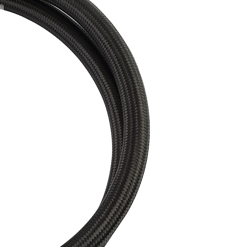 Mishimoto 3Ft Stainless Steel Braided Hose w/ -6AN Fittings - Black - MMSBH-0636-CB by Mishimoto - angle view