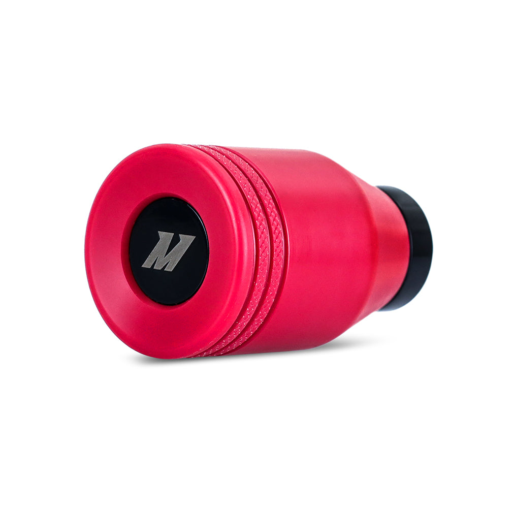 Mishimoto 2022+ Subaru WRX Shift Knob Red on Black - MMSK-WRX-22RDBK for 2022-2025 Subaru WRX - angle view
