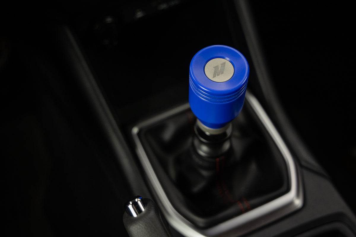 Mishimoto 2022+ Subaru WRX Shift Knob World Rally Blue - MMSK-WRX-22WRB for 2022-2025 Subaru WRX - angle view