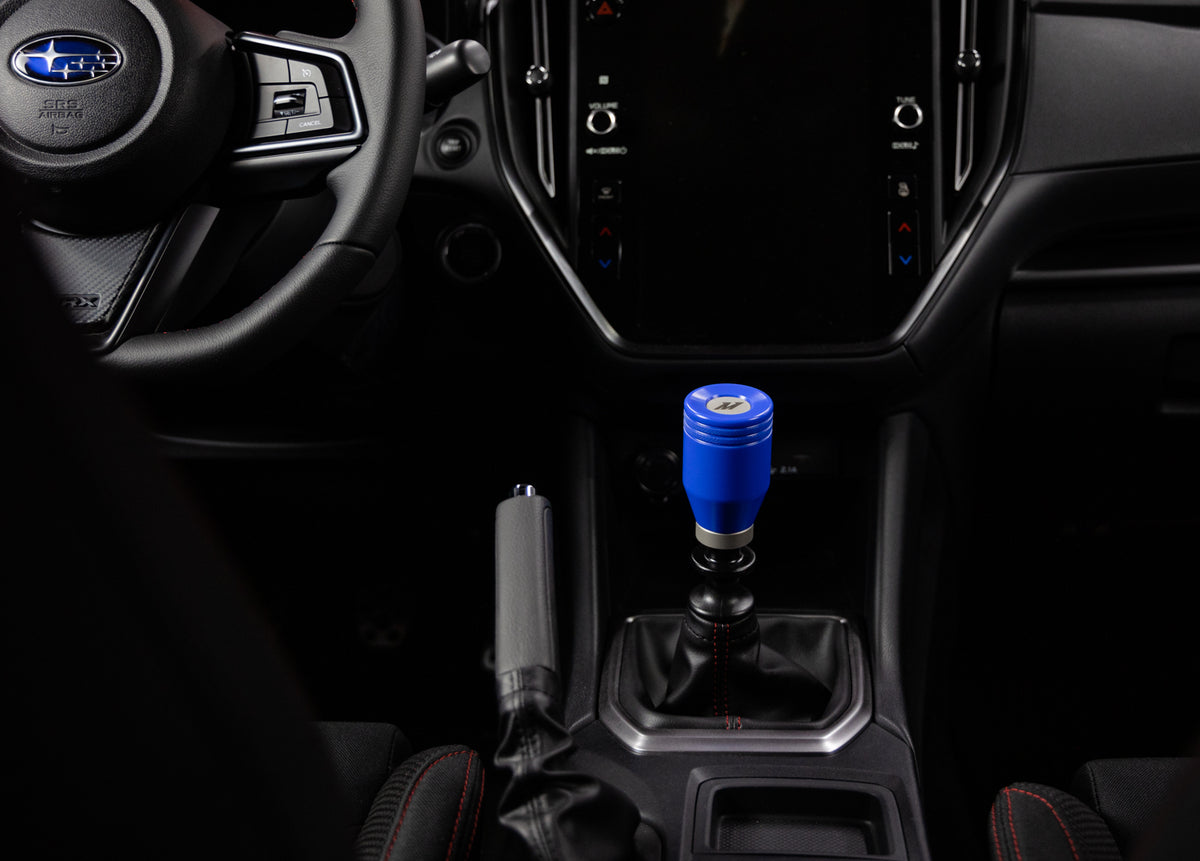 Mishimoto 2022+ Subaru WRX Shift Knob World Rally Blue - MMSK-WRX-22WRB for 2022-2025 Subaru WRX - installed view