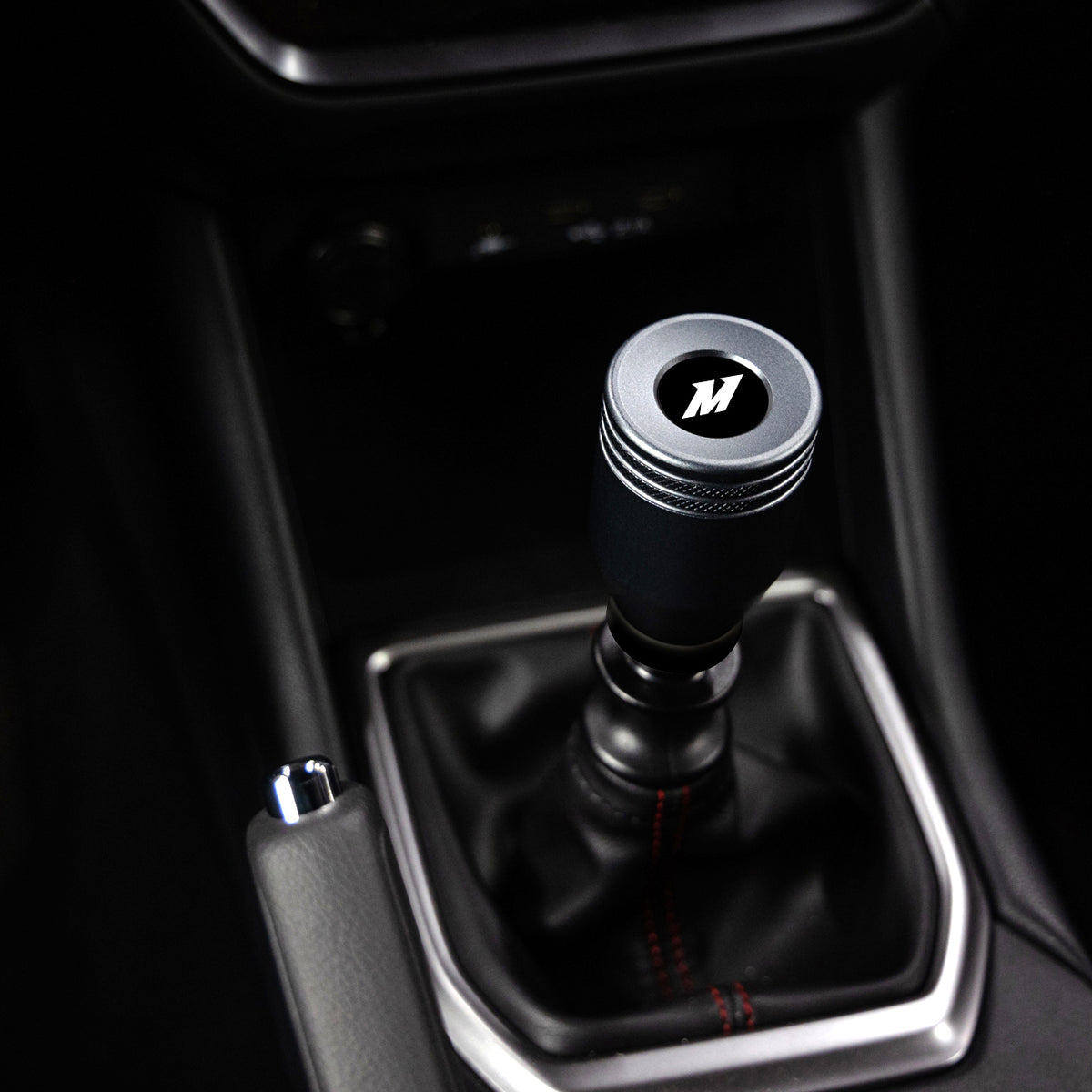 Mishimoto 2022+ Subaru WRX Shift Knob Red on Black - MMSK-WRX-22RDBK for 2022-2025 Subaru WRX - installed view