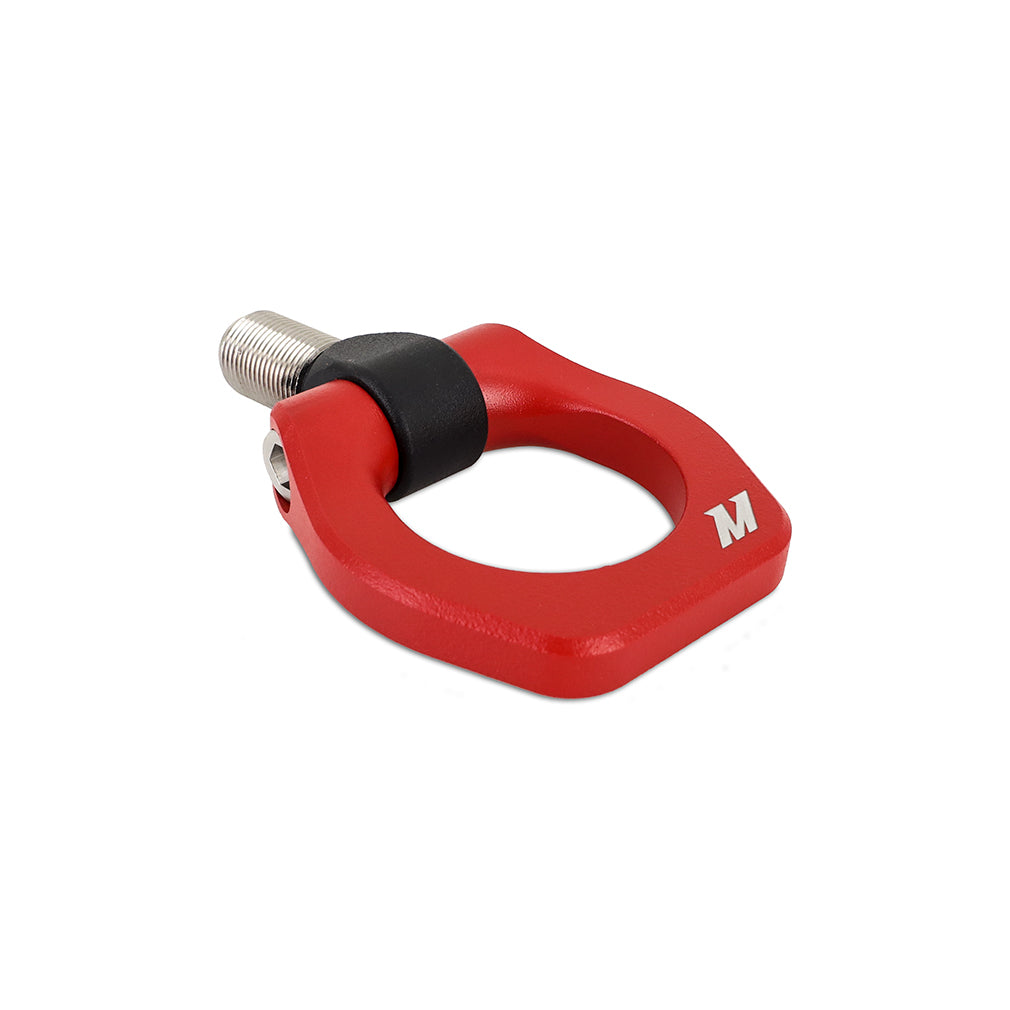 Mishimoto 02-07 Subaru WRX/STI Red Racing Front Tow Hook - MMTH-WRX-01RD for 2015-2021 Subaru WRX STI - angle view