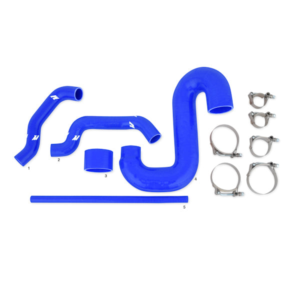 Mishimoto Subaru 02-07 WRX/04-07 STi Top-Mount Intercooler Kit - Powder Coated Silver & Blue Hoses - MMTMIC-WRX-01SLBL for 20