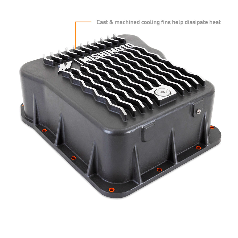 Mishimoto 01-19 Duramax Allison A1000 Transmission Pan Cast GR - MMTP-DMAX-01 for 2006-2019 Chevrolet Silverado 2500 - angle 