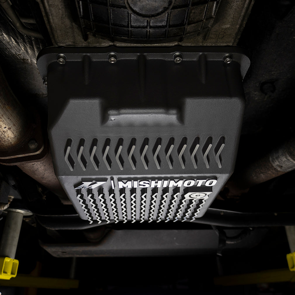 Mishimoto 89-10 Powerstroke E4OD 4R100 5R110 Trans Pan Cast GR - MMTP-F2D-89 for 1992-2013 Ford E 350 - front view