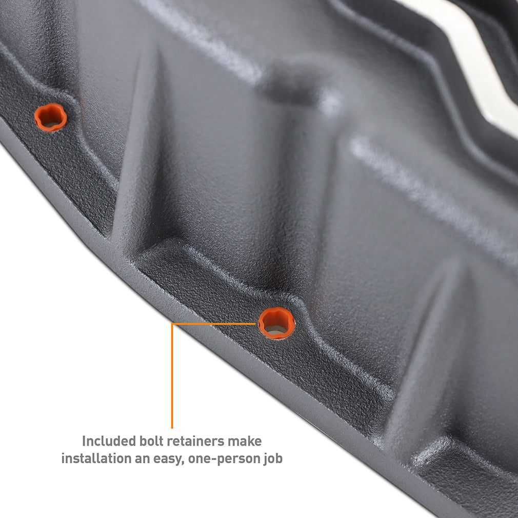 Mishimoto 2007.5 + Ram 6.7L Cummins 68RFE Transmission Pan - Cast - GR - MMTP-RAM-07 for 2001-2010 Dodge Dakota - rear view