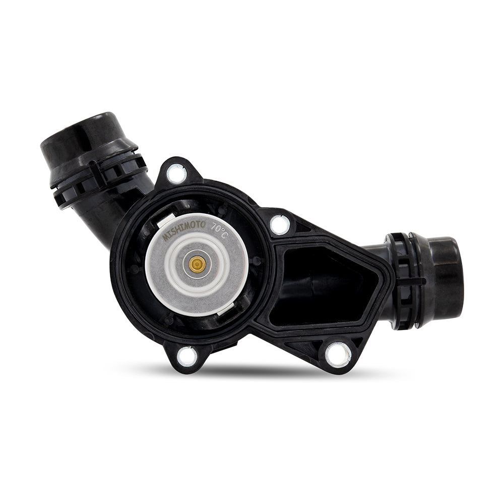 Mishimoto BMW M52/M54/M56 Racing Thermostat w/Housing - 70 Deg. C - MMTS-E46-99V2 for 1997-2005 BMW 5 Series - angle view
