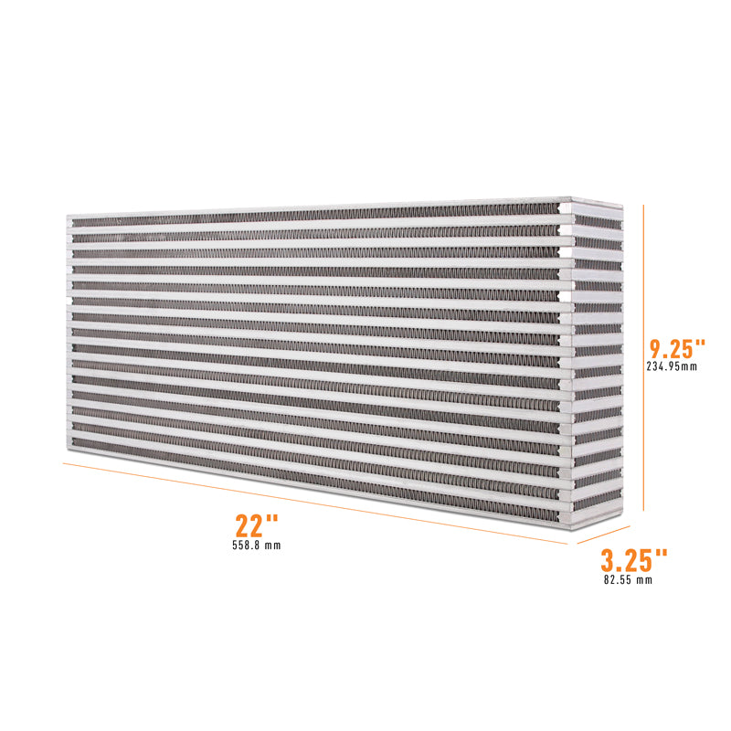 Mishimoto Universal Air-to-Air Intercooler Core - 22in / 9.25in / 3.25in - MMUIC-10 by Mishimoto - angle view
