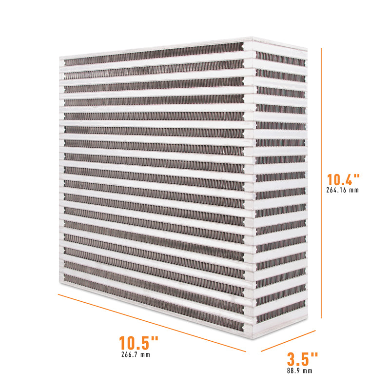 Mishimoto Universal Air-to-Air Intercooler Core - 10.5in / 10.4in / 3.5in - MMUIC-21 by Mishimoto - angle view