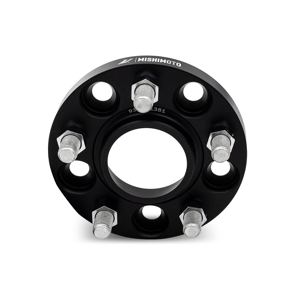 Mishimoto 5x114.3 20mm 56.1 Bore M12 Wheel Spacers - Black - MMWS-003-200BK for 2015-2022 Subaru WRX - angle view