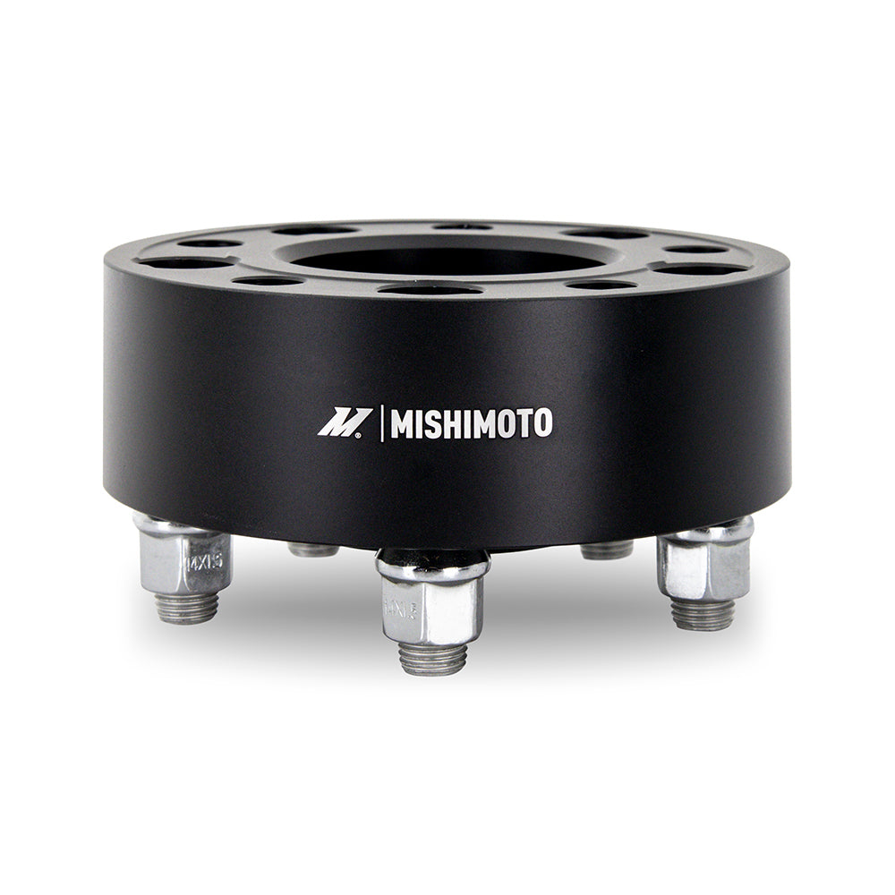 Mishimoto Wheel Spacers - 5x100 - 56.1 - 45 - M12 - Black - MMWS-008-450BK for 1993-2023 Subaru Impreza - installed view