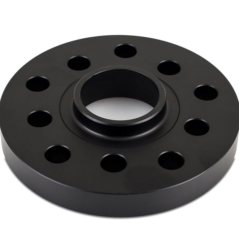Mishimoto Wheel Spacers - 5x112 - 57.1 - 20 - M14 - Black - MMWS-009-200BK for 1998-2022 Volkswagen Passat - installed view