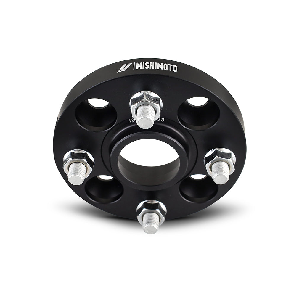 Mishimoto Wheel Spacers - 4x100 - 56.1 - 25 - M12 - Black - MMWS-011-250BK for 1980-2005 Honda Civic - detail view