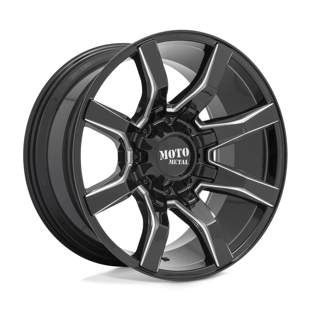 Moto Metal Mo804 Spider 20X10 5X127/5X139.7/5X139 -18MM Gloss Black Milled