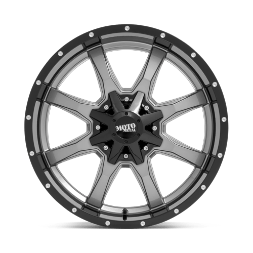 Moto Metal Mo970 20X9 5X127/5X139.7/5X139 +0MM Gloss Gray Center W/ G-Blk Lip