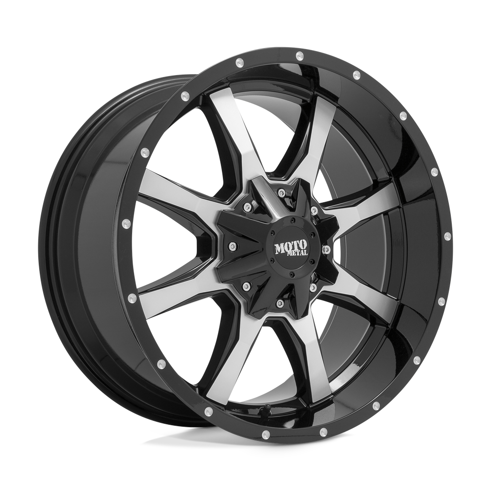Moto Metal Mo970 17X8 5X139.7/5X150/5X150 +0MM Gloss Black W/ Machined Face