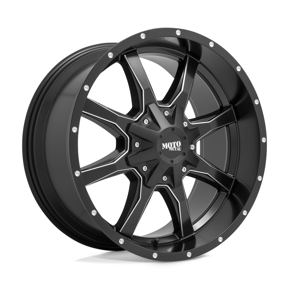 Moto Metal Mo970 20X10 8X170 -24MM Semi Gloss Black Milled
