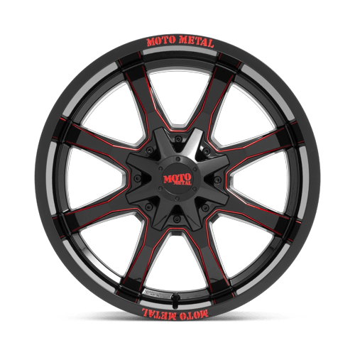 Moto Metal Mo970 20X10 8X165.1 -18MM G-Blk Milled Red Moto Metal Lp
