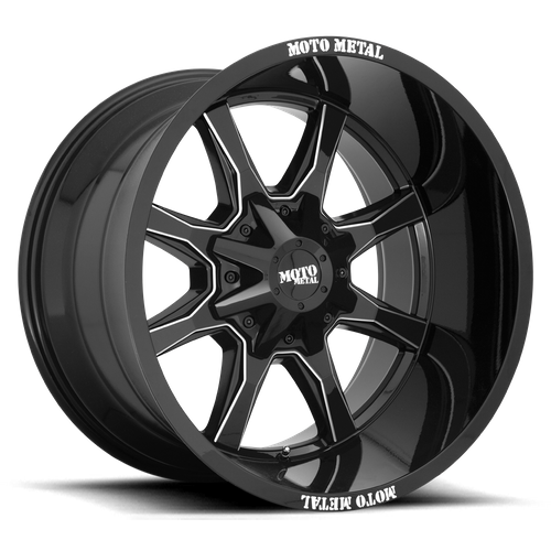 Moto Metal Mo970 20X10 8X170 -18MM Gloss Black Mill Moto Metal Lp