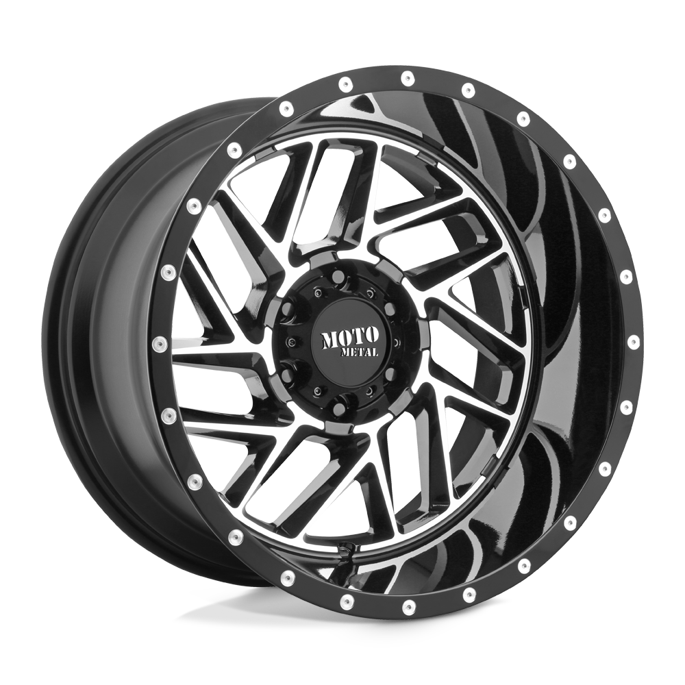 Moto Metal Mo985 Breakout 20X10 8X165.1 -18MM Gloss Black Machined