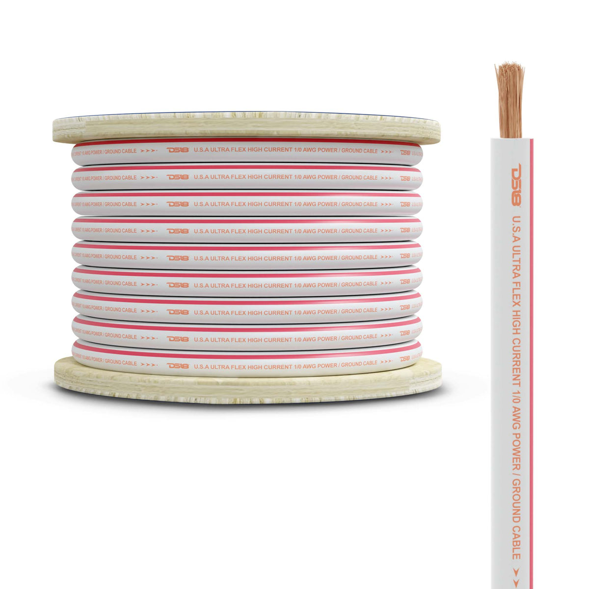 DS18 0-Gauge Power Wire 25ft - MOFC0GA25P - front view