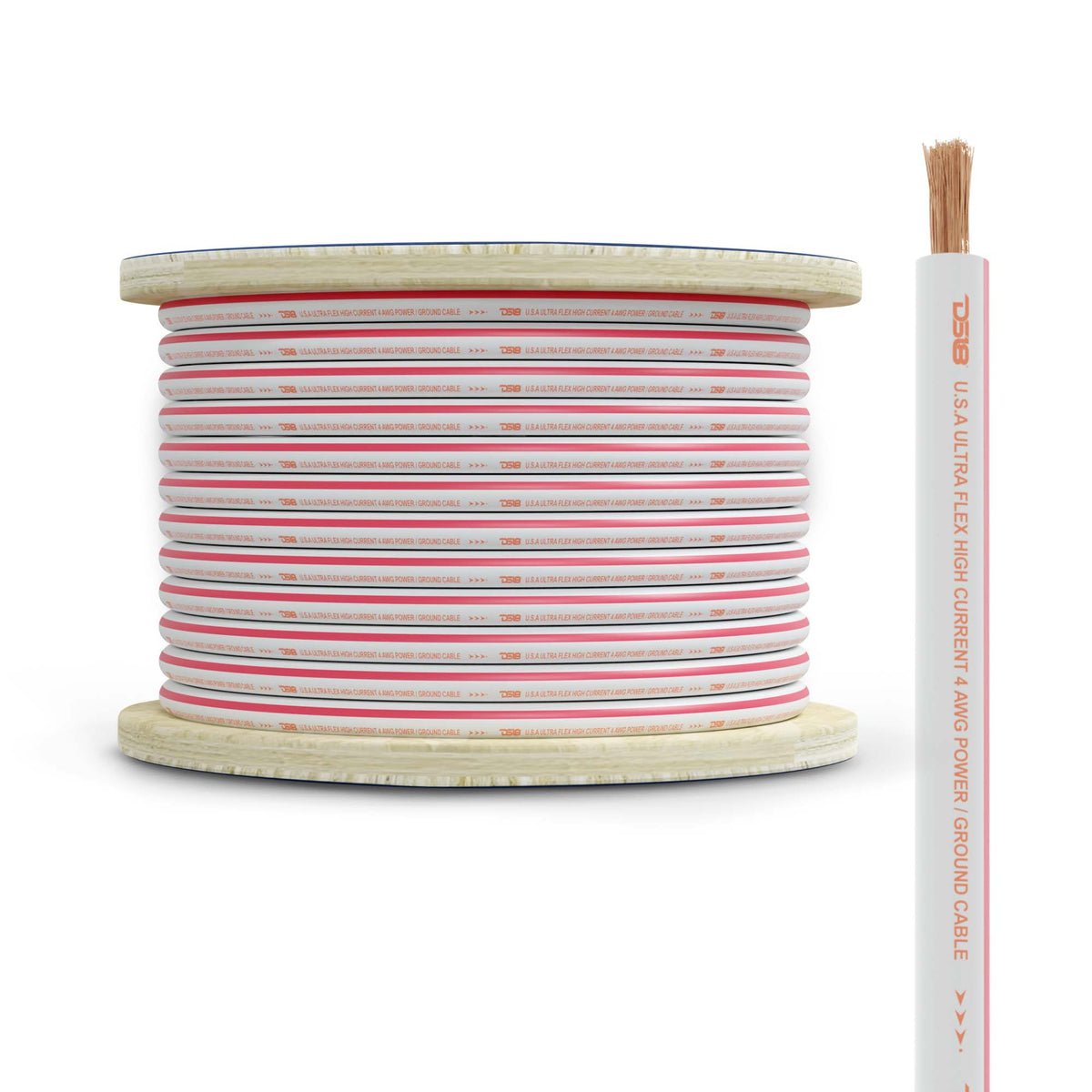 DS18 4-Gauge Power Wire 50ft - MOFC4GA50P - front view