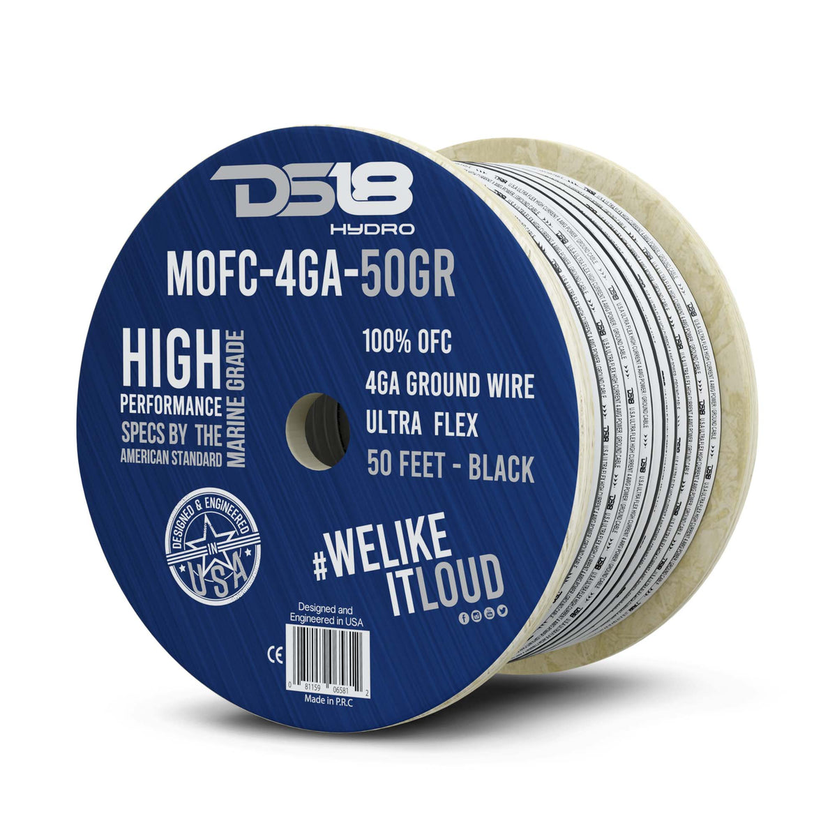 DS18 4-Gauge Ground Wire 50ft - MOFC4GA50G - rear view