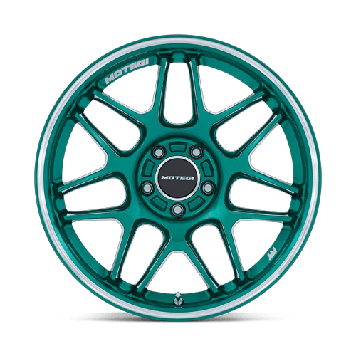 Motegi Mr158 Tsubaki 18X9.5 5X112 +35MM Hokkaido Green W/ Machined Lip