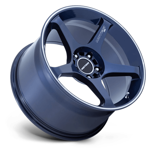 Motegi Mr159 Battle V 18X9.5 5X120 +0MM Obsidian Blue Mach Lip Stripe