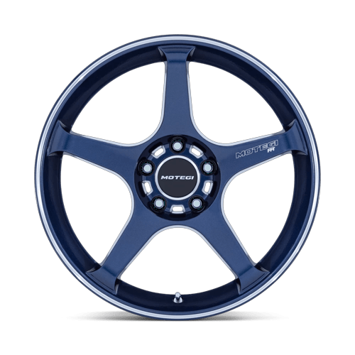 Motegi Mr159 Battle V 18X10.5 5X120 +35MM Obsidian Blue Mach Lip Stripe