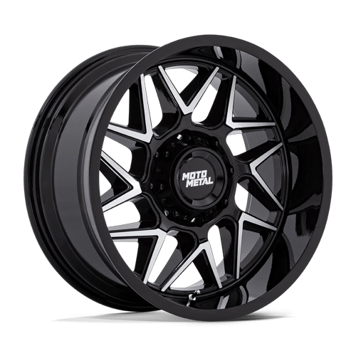 Moto Metal Mo812 Turbine 20X10 8X180 -18MM Gloss Black W/ Machined Face