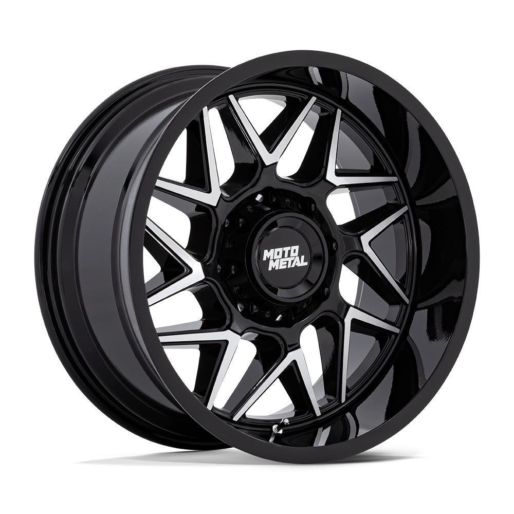 Moto Metal Mo812 Turbine 20X9 8X165.1 +20MM Gloss Black W/ Machined Face