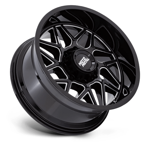 Moto Metal Mo812 Turbine 20X9 6X139.7 +1MM Gloss Black Milled