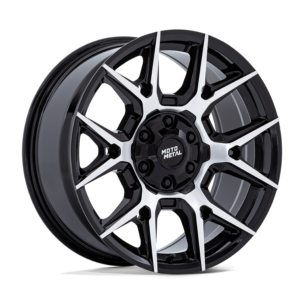 Moto Metal Mo813 Mason 20X9 6X135/6X139.7/6X139 +10MM Gloss Black W/ Machined Face