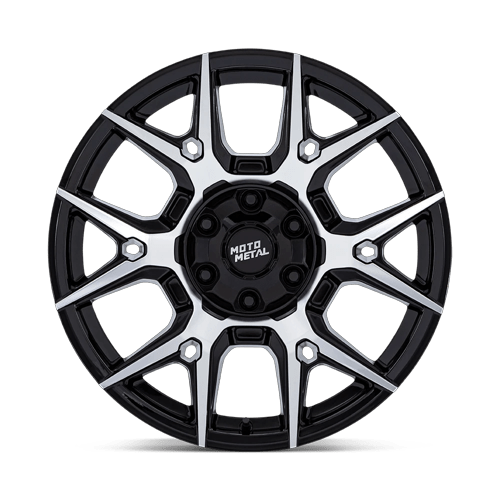 Moto Metal Mo813 Mason 17X8.5 6X135/6X139.7/6X139 +12MM Gloss Black W/ Machined Face