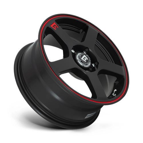 Motegi Mr116 Fs5 15X6.5 4X100/4X108/4X108 +40MM Matte Black W/ Red Stripe