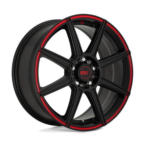 Motegi Mr142 Cs8 18X8 5X114.3/5X120/5X120 +45MM Satin Black W/ Red Stripe