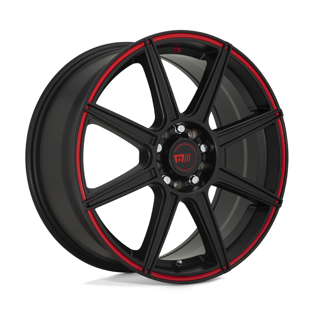 Motegi Mr142 Cs8 18X8 5X114.3/5X120/5X120 +35MM Satin Black W/ Red Stripe