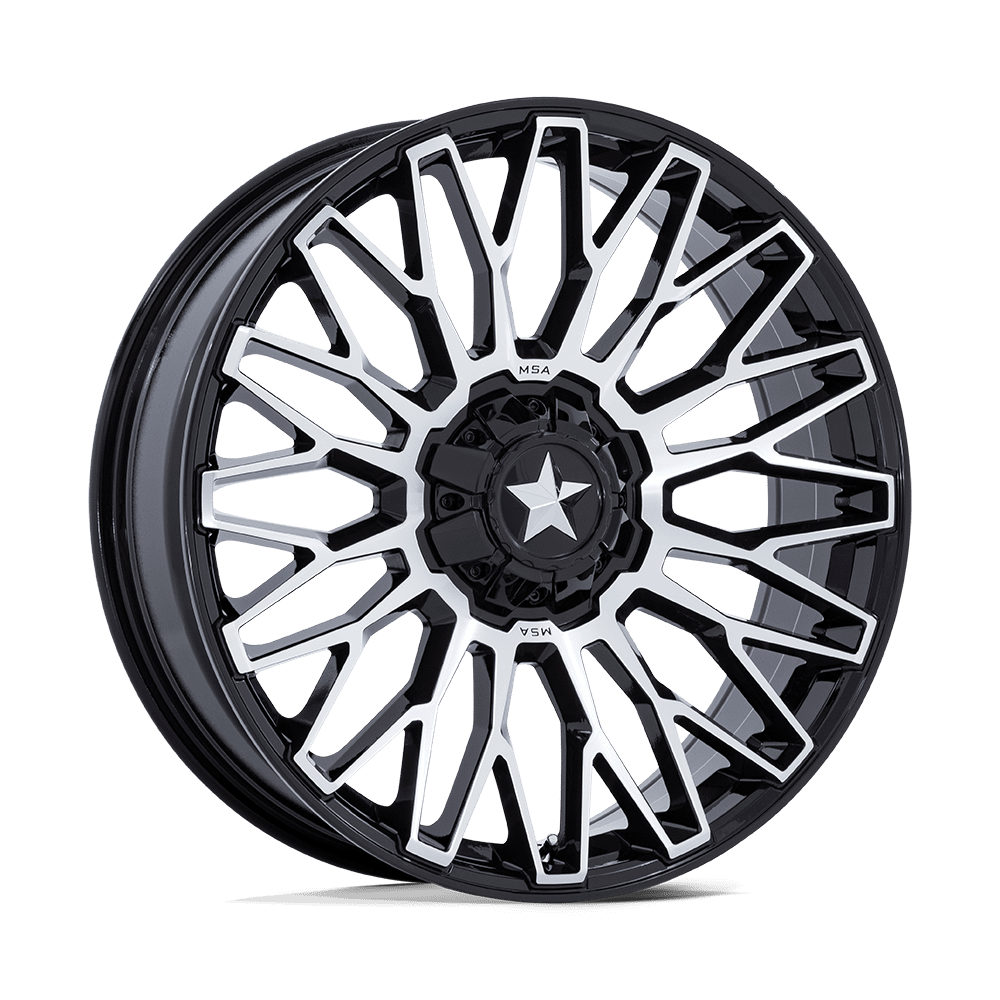 MSA Offroad Wheels M50 Clubber Utv 24X7 5X114.3 +0MM Gloss Black Machined