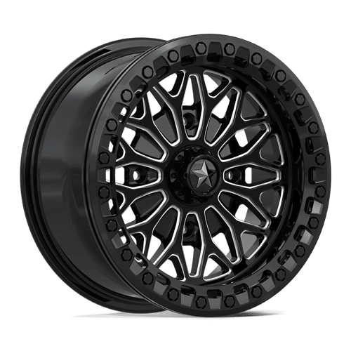 MSA Offroad Wheels Ma53 Bolo Utv Beadlock 15X7 4X110 +10MM Gloss Black Milled