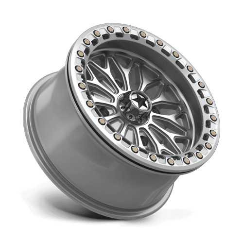 MSA Offroad Wheels Ma53 Bolo Utv Beadlock 15X7 4X137 +10MM Gloss Silver W/ Machined Face