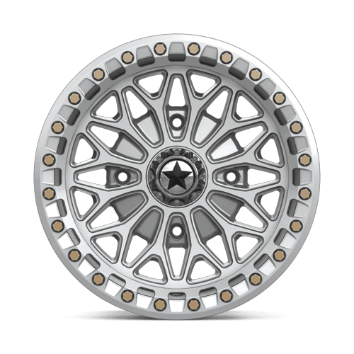 MSA Offroad Wheels Ma53 Bolo Utv Beadlock 15X7 4X110 +10MM Gloss Silver W/ Machined Face