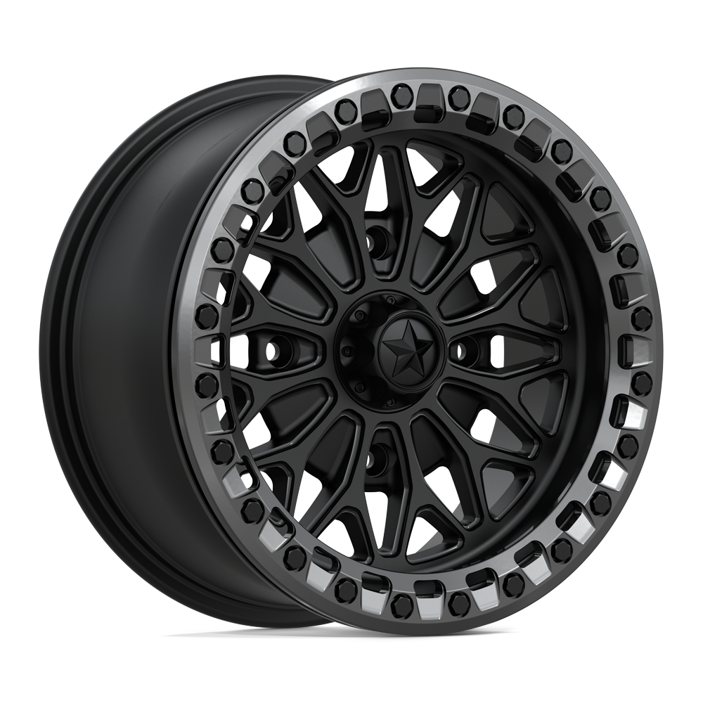 MSA Offroad Wheels Ma53 Bolo Utv Beadlock 15X7 4X156 +10MM Matte Black W/ Gl-Gunmetal Rg