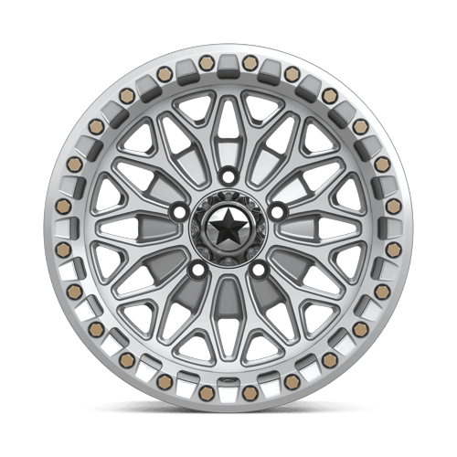 MSA Offroad Wheels Ma53 Bolo Utv Beadlock 15X7 5X114.3 +10MM Gloss Silver W/ Machined Face