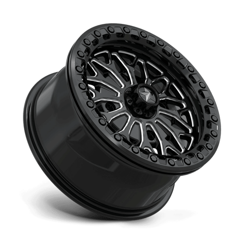 MSA Offroad Wheels Ma53 Bolo Utv Beadlock 15X7 4X110 +38MM Gloss Black Milled