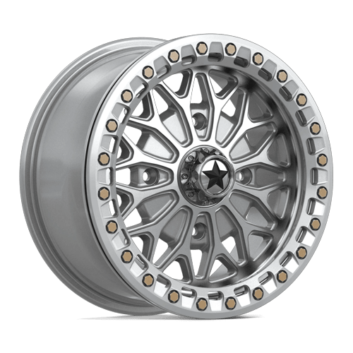 MSA Offroad Wheels Ma53 Bolo Utv Beadlock 15X7 4X137 +38MM Gloss Silver W/ Machined Face