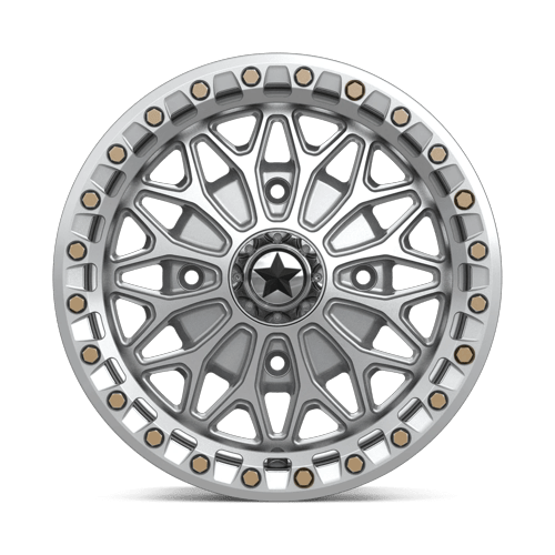 MSA Offroad Wheels Ma53 Bolo Utv Beadlock 15X7 4X137 +38MM Gloss Silver W/ Machined Face